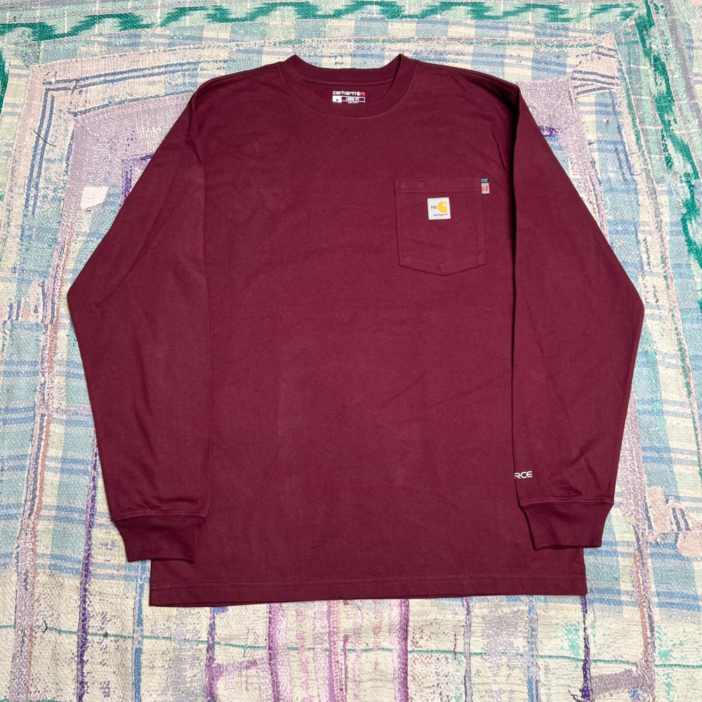 Carhartt FR Force Men's Flame Resistant Pocket Long Sleeve Tee M READ